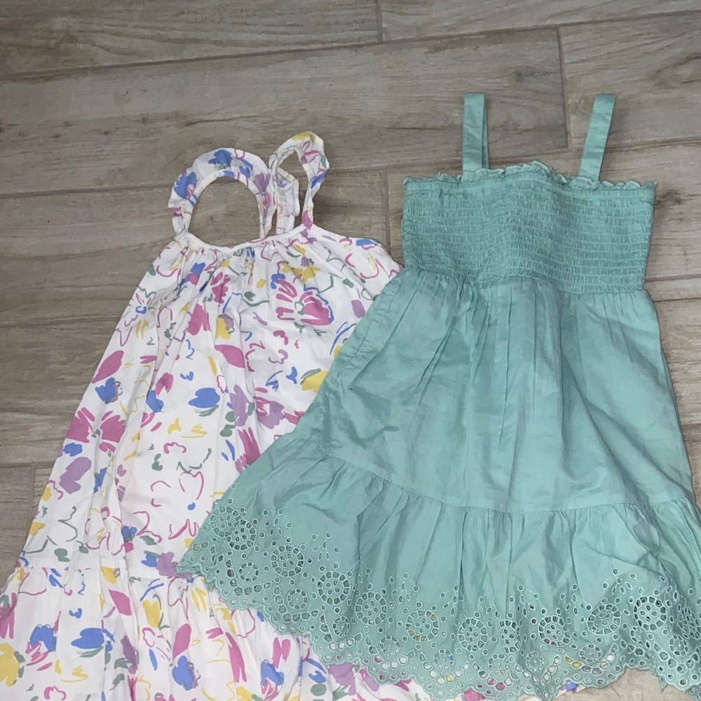 GAP Girls 5T Smocked Sundress White Floral Halter Flowy Summer Dress